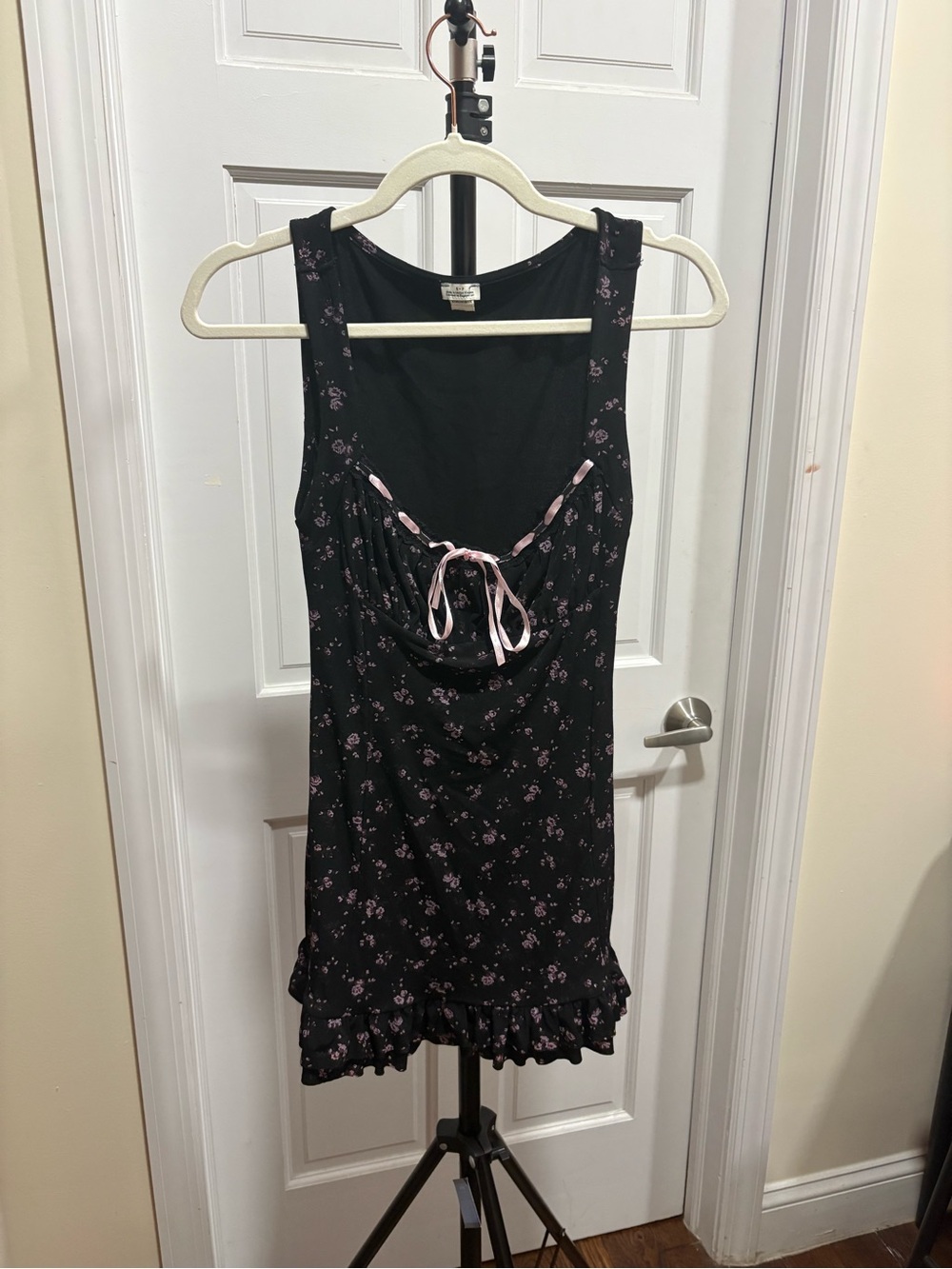 Urban Outfitters Black & Lilac Floral Mini Dress